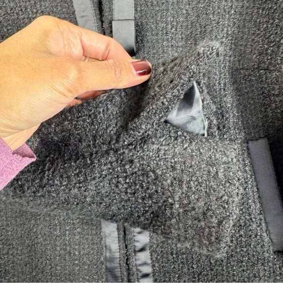 Tangueiras Made In Italy Black Minimalist Viscose Blend Tweed Blazer No Size - Picture 5 of 16